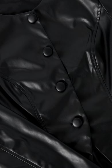 Trendy PU Top - Schwarz h5 Bild4